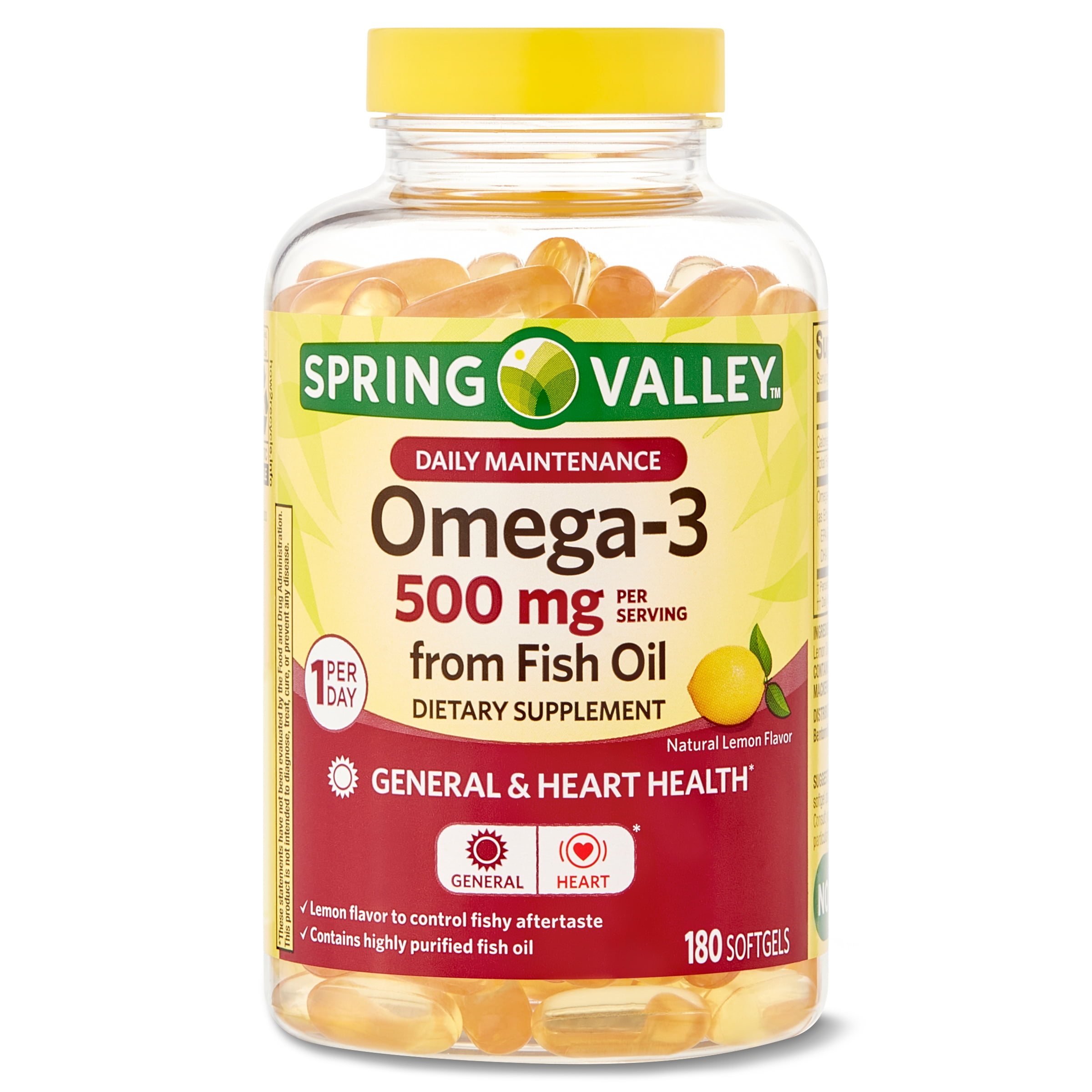 Spring Valley Daily Maintenance Omega-3 from Fish Oil Dietary ...