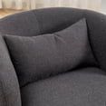 thumbnail image 5 of 34" Wide Dark Gray Bouclé Swivel Barrel Accent Chair with Pillow, Modern Upholstered Armchair, 5 of 12