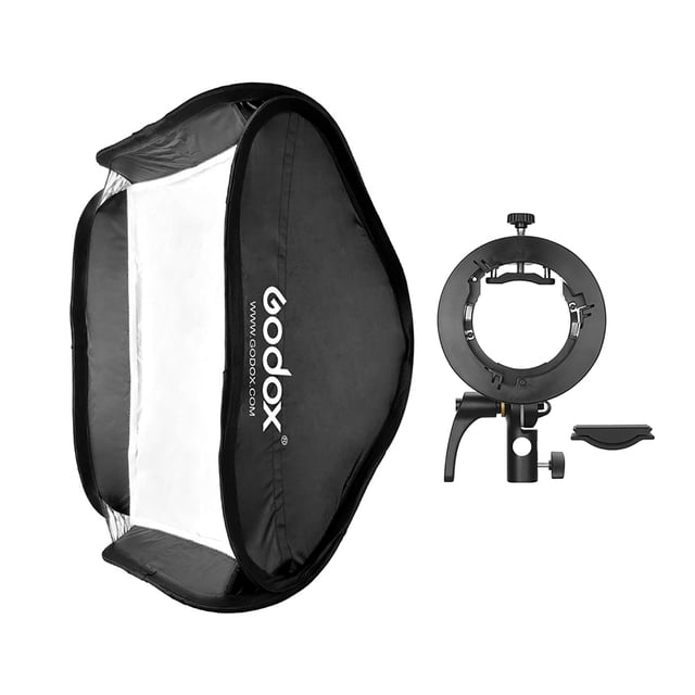 Difusor de luz Godox 60 * 60 cm / 24 * 24 pulgadas Flash Softbox Difusor con soporte tipo S2 Bowens Mount Carry Bag para Flash Speedlite Compatible con Godox AD200Pro / V1 series / TT350 series / V860 Godox Difusor de luz
