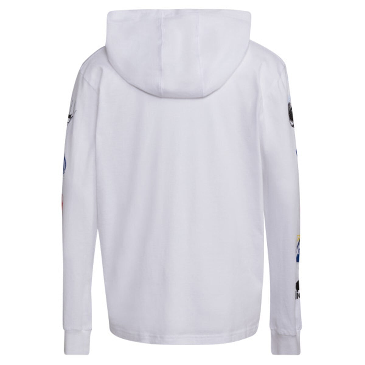 Adidas Boys' Long Sleeve Cotton Jersey Hooded T-Shirt Tee, Sport Stamp on White, Large