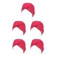 thumbnail image 2 of Minnieouse Hijab turbante con nudo, gorro étnico, pañuelo plisado, tocado ajustable, accesorios de estilismo, gorras de capó, rosa roja Type2 NO2, 2 of 6