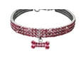 thumbnail image 2 of 1 Pce Collier pour Chat Chiot en Cristal, Colliers pour Animaux Bling en Strass Colliers pour Chien Pendentif à Paillettes Collier pour Chat Ajustable en Cristal Collier Élastique pour Animal, m, Rose, 2 of 9