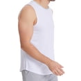 thumbnail image 3 of Franhais Men's Ice Silk Vest Sleeveless Round Neck Slim Fit Contrast Color Sports Fitness Bottoming Tops, 3 of 6