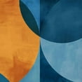 thumbnail image 6 of PIKWEEK Outdoor Fitted Gold and Blue Abstract Art Round Tablecloth White, 6 of 8