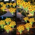 thumbnail image 4 of Goodea 12 Sunflower Lights Outdoor Garden Decor, Solar Flowers Lights Waterproof, Sunflowers Gifts for Mom Women Grandma Birthday, Decorative Stakes Lights for Landscape Yard Patio Lawn, 2 PACK, 4 of 6