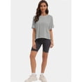 thumbnail image 5 of Summer Tops Womens Solid T Shirts for Women Loose Shirts Basic Tee, 5 of 6