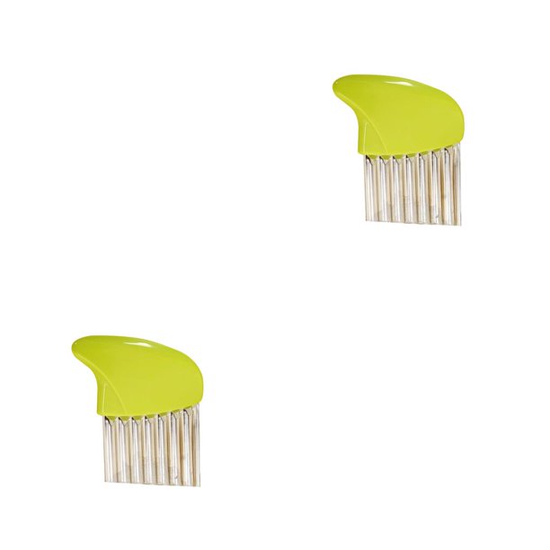 Kearding Cortador de patatas fritas, patatas fritas vegetales, pelador, rebanador de frutas con bordes ondulados, herramienta de cocina verde 2Conjunto
