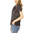 thumbnail image 4 of Unique Bargains Women's Cherry Printed Tie Bow Neck Short Sleeve Blouse Top, 4 of 6