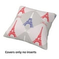 4 Pack Throw Pillow Covers Eiffel Tower red blue Breathable Pillow