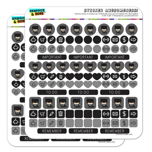 Batman Cute Chibi Character Planner Calendar Scrapbooking Crafting Sticker Set