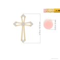 thumbnail image 3 of ANGARA Natural Pointed Open Cross Pendant with Diamonds in 14K Yellow Gold for Women (Size-1mm| Color-G| Clarity-VS2) | April Birthstone, Anniversary Jewelry Gift for Women | Natural Diamond Necklace, 3 of 7