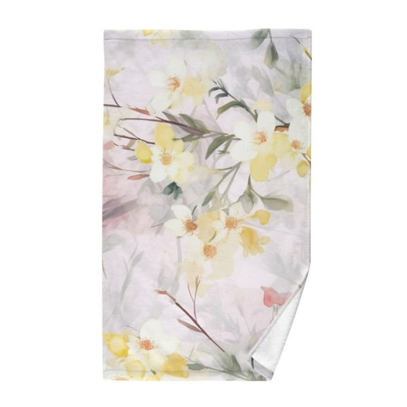 Floral Pink Yellow Cotton Face Towels Soft Hand Towel Absorbent Bathroom Towel for Kitchen Hotel Decoration