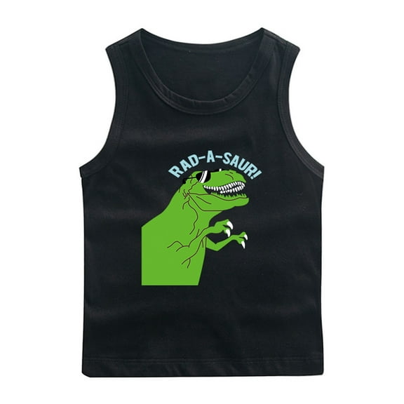 Taqqpue Baby Toddler Boys Tank Tops Kids Cotton Cartoon Print Sleeveless Vest Summer Sports Tees Unisex T-Shirt Fashion Daily Playwear Tshirt Tops 1-12Y
