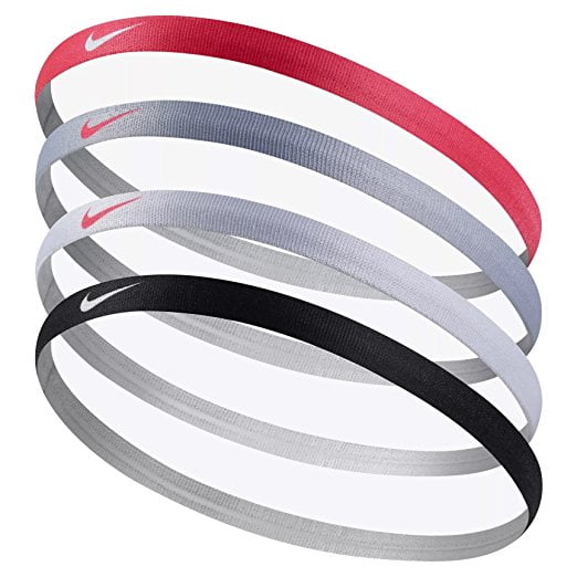 Nike Nike Girls Assorted Headband Hair Bands 4 Pack, Silicone for