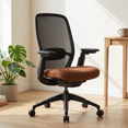 thumbnail image 2 of COLAMY Aether Ergonomic Mesh Office Chair, One-Touch Easy Adjust Managerial Desk Chair with Levitating Seat Cushion & Pilot-Level Sync Armrests, 300 LBS Mid Back Mesh Computer Chair, Brown, 2 of 13