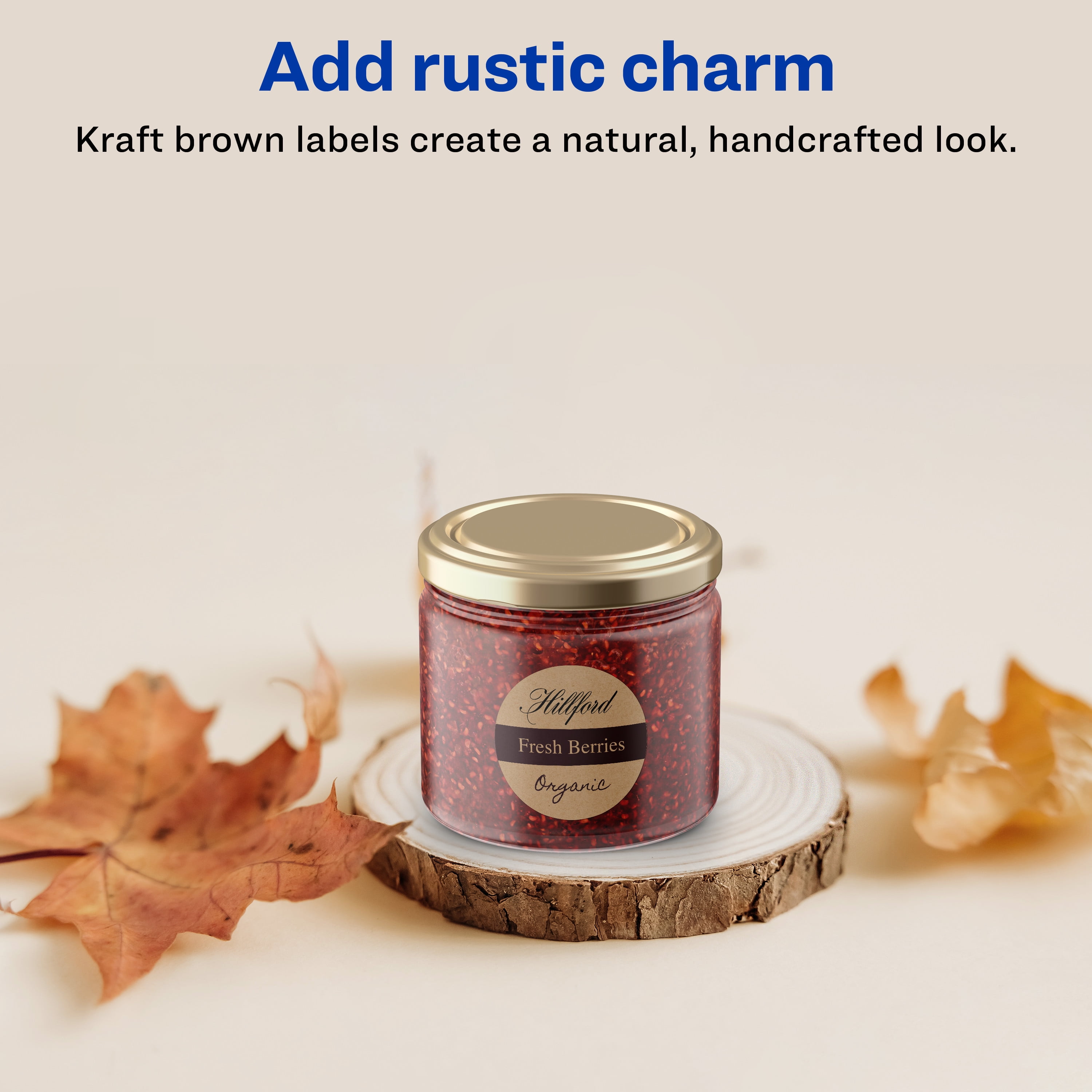 Avery Kraft Brown Round Labels, 1" Diameter, 1,200 Labels