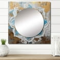 thumbnail image 1 of Designart "Blue and Gold Mandala Elegance I" Boho Mandala Square Mirror For Wall Decor - Large Blue Square Mirror Printed Wall Decor - Traditional Square Living Room Mirror, 1 of 5