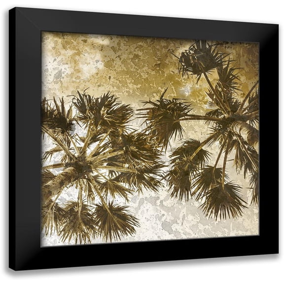 Kimberly, Allen 12x12 Black Modern Framed Museum Art Print Titled - Palm Tree Gold 2