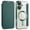 iPhone 16, variant on Havilah For iPhone 16 Shield Case for Apple 16 Compatible With Magsafe RFID Anti-theft Leather iPhone 16 Case(Green)