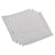 Saro Lifestyle 1905.W6S 6 in. Square Classic Everyday Linen Cocktail Napkin Set, White - Set of 4