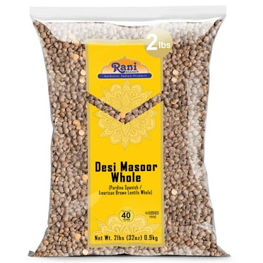 Rani Desi Masoor (Masur) Whole 32oz (2lbs) 907g (aka. Pardina Spanish / American Brown Lentils Whole) ~ All Natural | Vegan | Kosher | Gluten Friendly | Product of USA