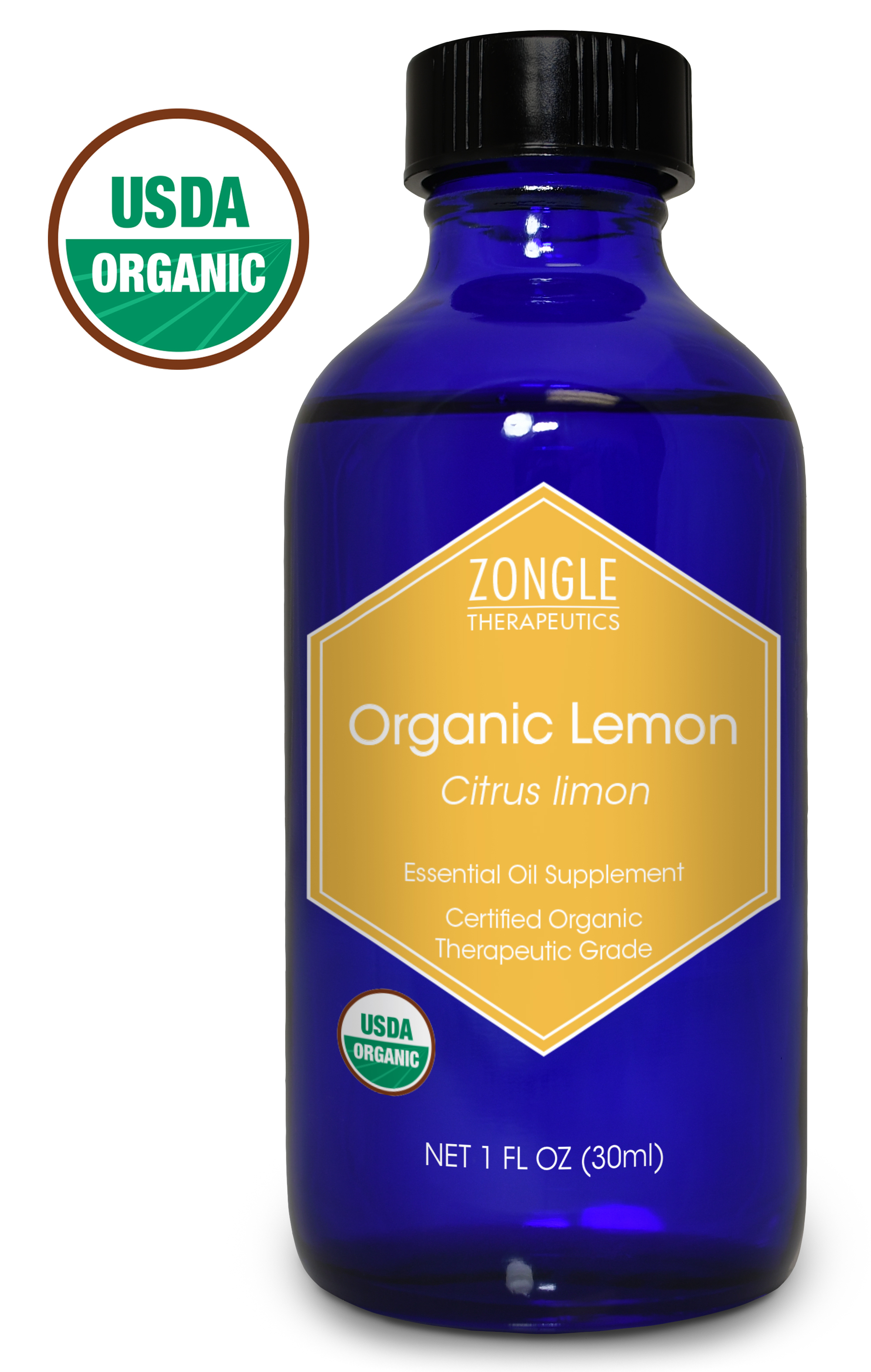 Zongle USDA Certified Organic Lemon Essential Oil, Italian, Safe To