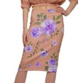 thumbnail image 4 of Moomaya Jupe Imprimée Longueur Genou pour Femmes Grande Taille Jupe en Poly Spandex, 4 of 6