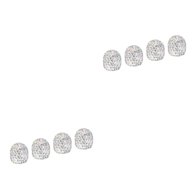 Maytalsory 4Pcs/Lot Rhinestone Car Tire Valve Caps Caps Shining Diamond Dustproof White Style A 2Set