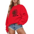 thumbnail image 1 of Gibobby Sudaderas para Mujer Sudadera de manga larga con patrón con cuello redondo para mujeres adolescentes y estudiantes(Rojo,CH), 1 of 4