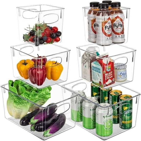 Sorbus Kitchen Organizer Bins - Organization and Storage for Fridge, Freezer, Pantry Containers (6-Pack)