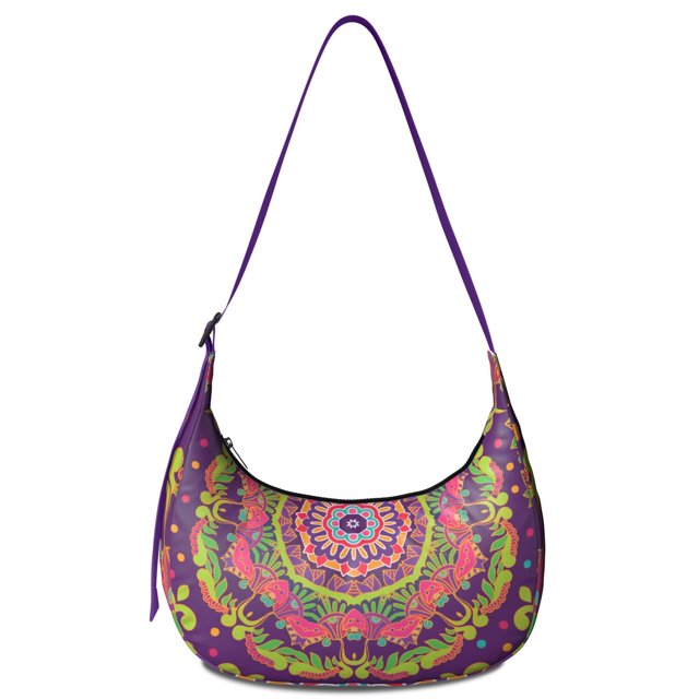 Adjustable Strap Bag Lightweight Nylon Ethnic Paisley Pattern Bohemian Crossbody Bag for Travel Outdoor Activity Compact Portable Unisex Use