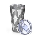 thumbnail image 2 of 16oz Tumblers Gray Halloween White Ghosts Stainless Steel Vacuum Insulated Double Wall Travel Tumbler Cups Mug with Lid and Straw,Cleaning Brush for Coffee,Tea, 2 of 4