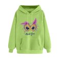 thumbnail image 3 of VBTAPA Womens Mardi Gras Day Sweatshirts Novelty 3D Graphic Hoodies New Orleans Carnival Outfits Drawstring Long Sleeve Hoody Tops Funny Holiday Pullover Hoodie Green M, 3 of 6