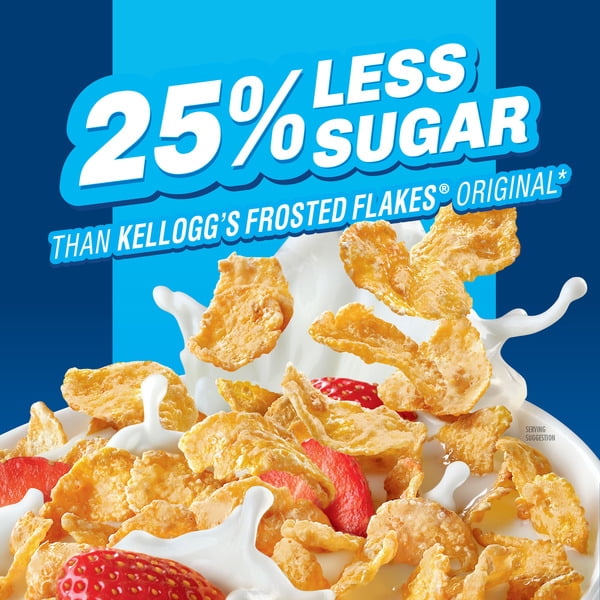 Frosted Flakes 25% Less Sugar Breakfast Cereal, Family Size, Box (1 Box)