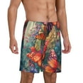 thumbnail image 2 of Uemuo Butterflies On Rocky Cliff Pattern Men's Short Pajama Pants – Soft & Breathable Lounge Shorts, Elastic Waistband with Pockets, Lightweight Sleepwear for All-Season Comfort-XX-Large, 2 of 6