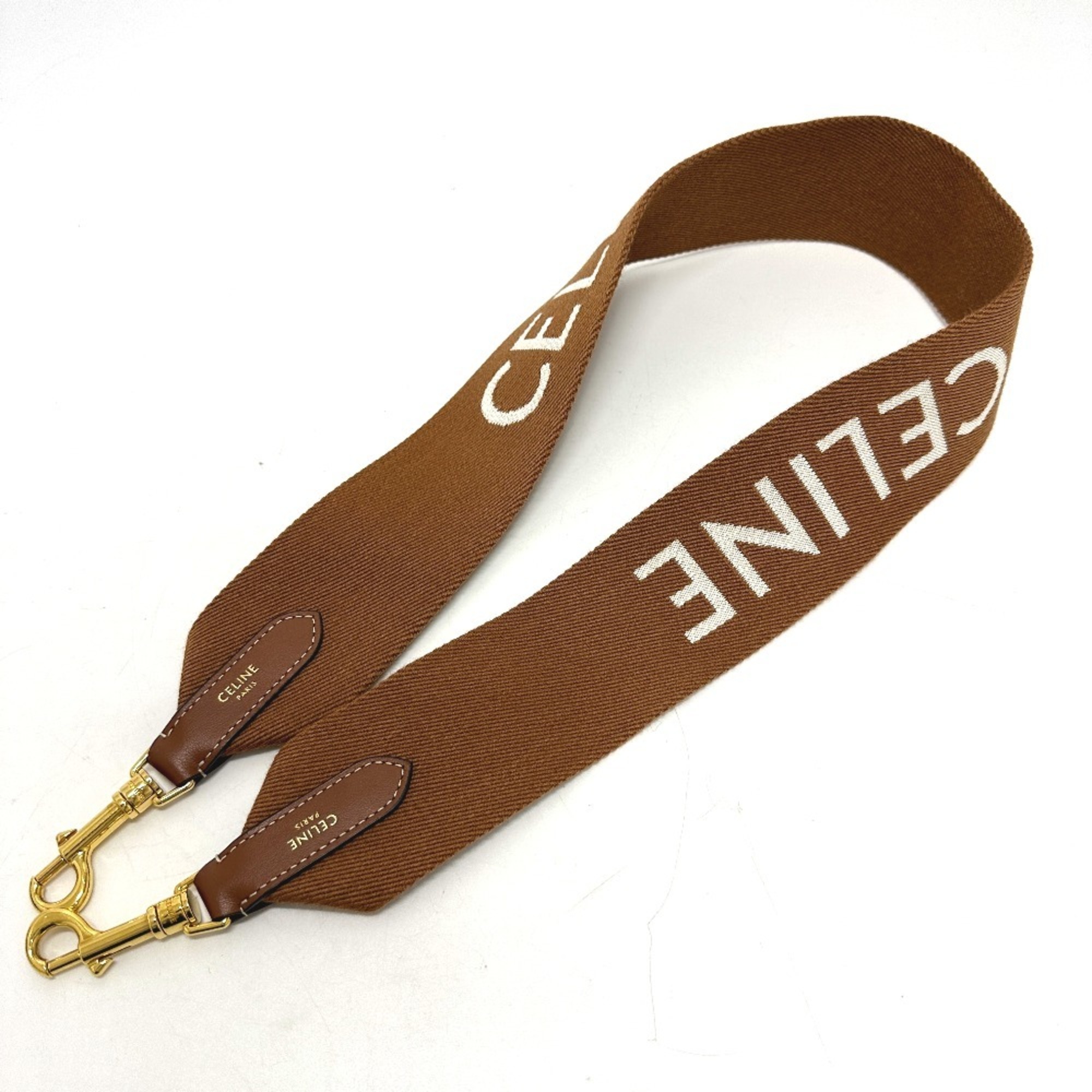 Pre-Owned CELINE Logo Shoulder Strap Canvas Leather Bag  display picture 2