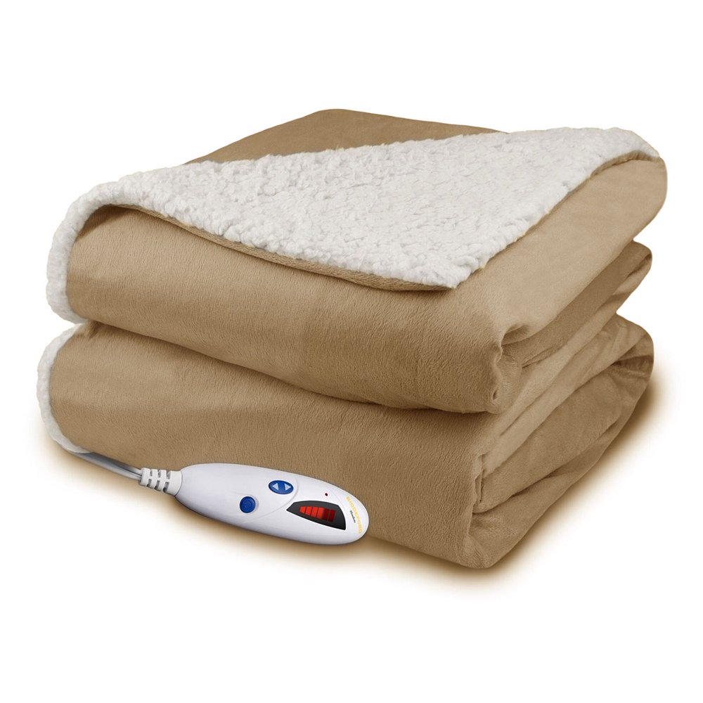 Pure Warmth 9061RM208 Throw Electric Heated Blanket Caramel with