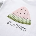 thumbnail image 6 of Odeerbi Toddler Girls 2 Piece Outfits Cute Cotton Shorts Set Summer Clothes Fashion Casual Round Neck Collar Botton Short Sleeve Tops Watermelon Printed Shorts Sets Green, 6 of 8