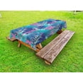 thumbnail image 1 of Leaf Outdoor Tablecloth, Digital Neon Vivid Colored Island Oceanic Flowers and Leaves, Decorative Washable Fabric Picnic Table Cloth, 58 X 84 Inches,Pink Turquoise Dark Blue and Purple, by Ambesonne, 1 of 2