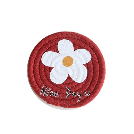 

Adorable Flower Pattern Placemat More Thicken Cute Cotton Rope Dinner Mat for Home