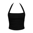 thumbnail image 4 of ClodeEU Women's Halter Neck Sleeveless Tank Top,Casual Slim Fit Cami Shirt for Summer Black,Women's Plus L, 4 of 6