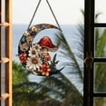 thumbnail image 6 of Acrylic Moon Mushroom Wall Hanging Floral Painting Ornament Indoor Outdoor Whimsical Garden Decor Artistic Home Hanging Nature Themed Gift, 6 of 6