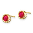 thumbnail image 2 of 14k 5mm Bezel Ruby Stud Earrings, 2 of 4