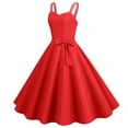 thumbnail image 2 of Robes pour Femmes Décontractées Sans Manches Femme au Foyer Soirée Bal Mode Été Robe Rouge G, 2 of 5