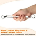 thumbnail image 4 of 2pcs 45 Degree Offset Box End Wrench 12mm x 14mm Metric 12 Point Mirror Chrome Plated Alloy Steel Double Box Wrenches Long Industrial Grade Torx Box Wrench Repair Tool, 4 of 8