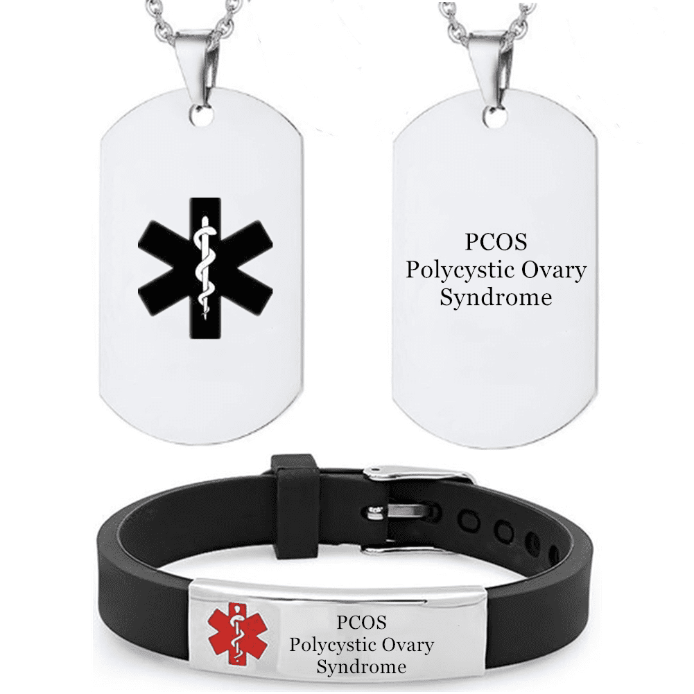 2 Pack Stylish Medical Alert Bracelet Necklace, Personalized Health ...
