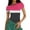 Hot Pink, variant on Odbmxy Crop Women's T Shirts Summer Short Sleeve Tops for Women Plus Size Slim Sports Color Block Casual Orange Tops