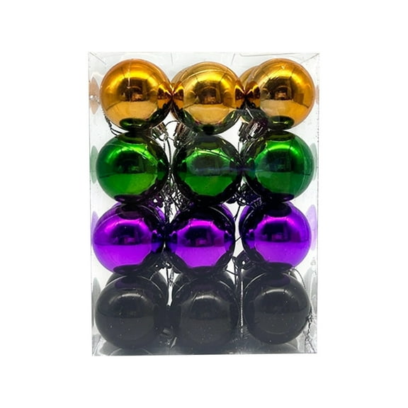 KOYPTL 24 Pcs Halloween Glitter Balls Ornaments,4Cm Halloween Shatterproof Hanging Balls,Black Orange Purple Green Shiny Ball Tree Ornaments for Halloween Christmas Party Tree Decoration