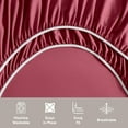 thumbnail image 5 of Nestl Split King Sheet Sets, 1800 Series Deep Pocket 5 Piece, Luxury Soft Microfiber Bed Sheet Sets, BURGUNDY RED sheets, 5 of 8