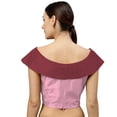 thumbnail image 3 of eloria Women's Art Silk Boat Neck Sleevless Partywear Filler Blouse Top, Color : Light Pink & Marron, 3 of 6